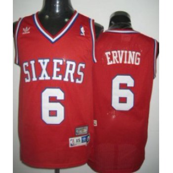 Philadelphia 76ers #6 Julius Erving Red Swingman Throwback Jersey