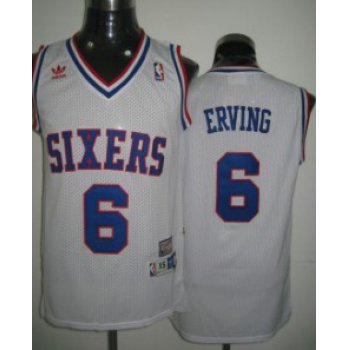 Philadelphia 76ers #6 Julius Erving White Swingman Throwback Jersey