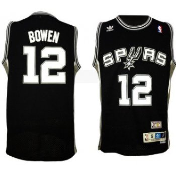 San Antonio Spurs #12 Bruce Bowen Black Swingman Throwback Jersey