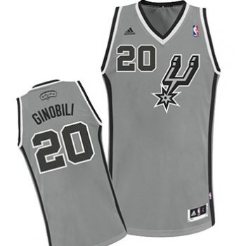 San Antonio Spurs #20 Manu Ginobili Gray Swingman Jersey