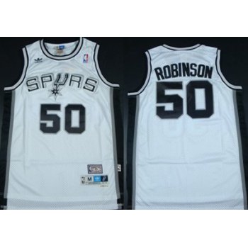 San Antonio Spurs #50 David Robinson White Swingman Throwback Jersey