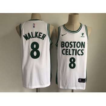 Men's Boston Celtics #8 Kemba Walker White 2021 Nike City Edition Swingman Stitched NBA Jersey