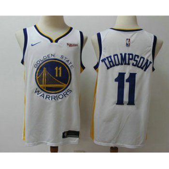 Men's Golden State Warriors #11 Klay Thompson White 2019 Nike Swingman NEW Rakuten Logo Stitched NBA Jersey