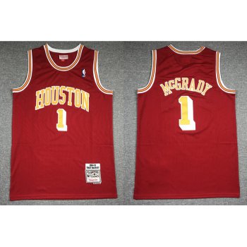 Men's Houston Rockets #1 Tracy McGrady Red 2004-05 Hardwood Classics Soul Swingman Throwback Jersey