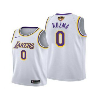 Men's Los Angeles Lakers #0 Kyle Kuzma 2020 White Finals Stitched NBA Jersey