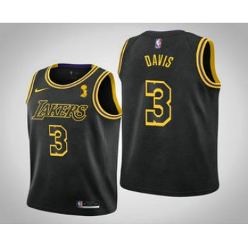 Men's Los Angeles Lakers #3 Anthony Davis 2020 NBA Finals Champions City Black Jersey