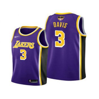 Men's Los Angeles Lakers #3 Anthony Davis 2020 Purple Finals Stitched NBA Jersey