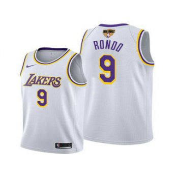 Men's Los Angeles Lakers #9 Rajon Rondo 2020 White Finals Stitched NBA Jersey