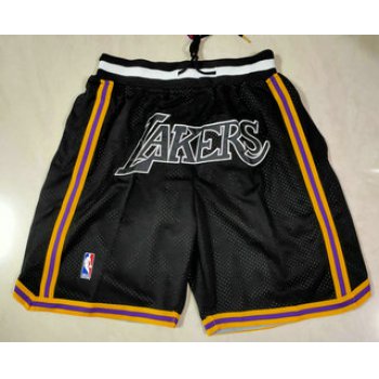 Men's Los Angeles Lakers Black MVP Just Don Swingman Throwback Shorts