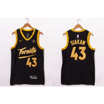 Men's Toronto Raptors #43 Pascal Siakam Black 2021 Nike City Edition Swingman Jersey With The Sponsor Logo