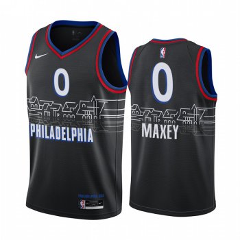 Nike 76ers #0 Tyrese Maxey Black NBA Swingman 2020-21 City Edition Jersey