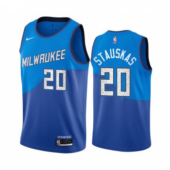 Nike Bucks #20 Nik Stauskas Blue NBA Swingman 2020-21 City Edition Jersey