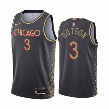 Nike Bulls #3 Devon Dotson Black NBA Swingman 2020-21 City Edition Jersey