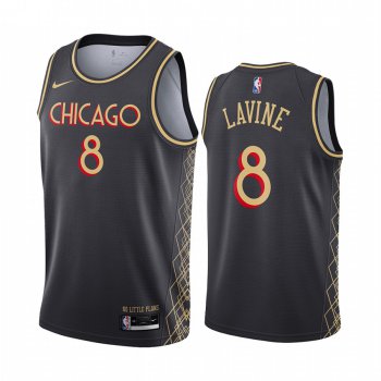 Nike Bulls #8 Zach Lavine Black NBA Swingman 2020-21 City Edition Jersey