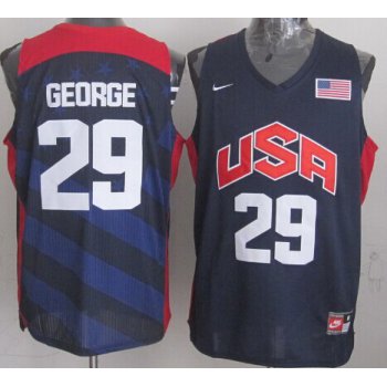 2012 Olympics Team USA #29 Paul George Revolution 30 Swingman Blue Jersey