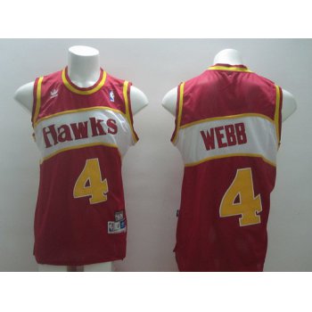 Atlanta Hawks #4 Spud Webb Red Swingman Throwback Jersey