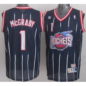 Houston Rockets #1 Tracy McGrady ABA Hardwood Classic Swingman Navy Blue Jersey