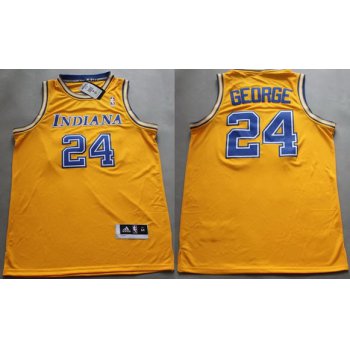 Indiana Pacers #24 Paul George ABA Hardwood Classic Swingman Yellow Jersey