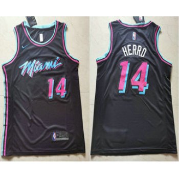 Men's Miami Heat #14 Tyler Herro Black 2019 Ultimate Software Stitched City Edition Jersey