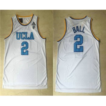 Men's UCLA Bruins #2 Lonzo Ball White College Basketball Swingman Stitched Jersey