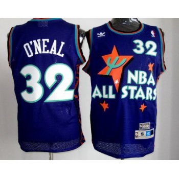 NBA 1995 All-Star #32 Shaquille O'neal Purple Swingman Throwback Jersey