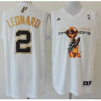 San Antonio Spurs #2 Kawhi Leonard Revolution 30 Swingman 2014 Champions White Jersey