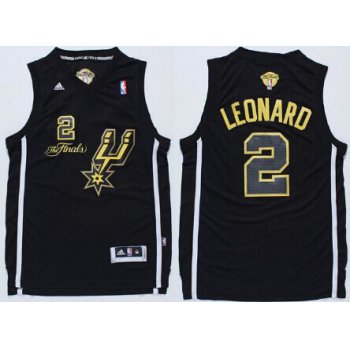 San Antonio Spurs #2 Kawhi Leonard Revolution 30 Swingman 2014 The Finals Black/Gold Jersey