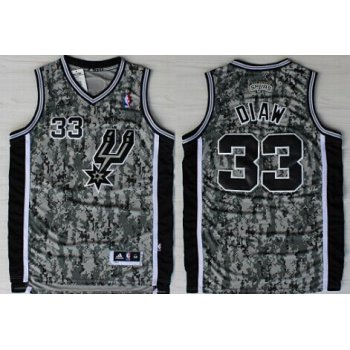 San Antonio Spurs #33 Boris Diaw Revolution 30 Swingman Camo Jersey