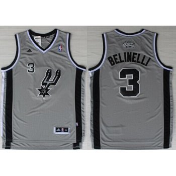 San Antonio Spurs #3 Marco Belinelli Revolution 30 Swingman Gray Jersey