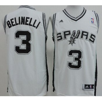 San Antonio Spurs #3 Marco Belinelli Revolution 30 Swingman White Jersey