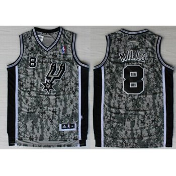 San Antonio Spurs #8 Patrick Mills Revolution 30 Swingman Camo Jersey