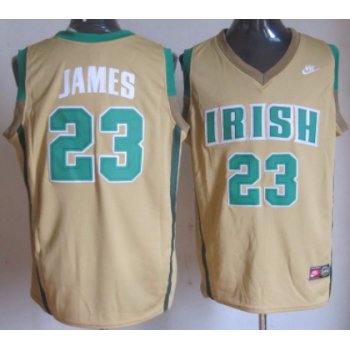 The Fighting Irish #23 Lebron James Yellow Jersey