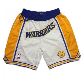 Golden State Warriors 1995-96 White Just Don Shorts Swingman Shorts