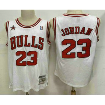 Men's Chicago Bulls #23 Michael Jordan White 1998 All Star Hardwood Classics Soul Swingman Throwback Jersey