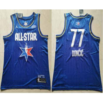 Men's Dallas Mavericks #77 Luka Doncic Blue Jordan Brand 2020 All-Star Game Swingman Stitched NBA Jersey