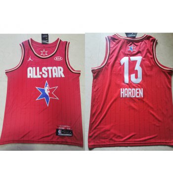 Men's Houston Rockets #13 James Harden Red Jordan Brand 2020 All-Star Game Swingman Stitched NBA Jersey