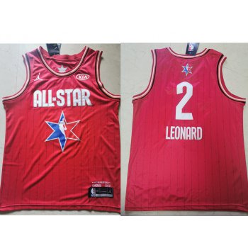 Men's Los Angeles Clippers #2 Kawhi Leonard Red Jordan Brand 2020 All-Star Game Swingman Stitched NBA Jersey