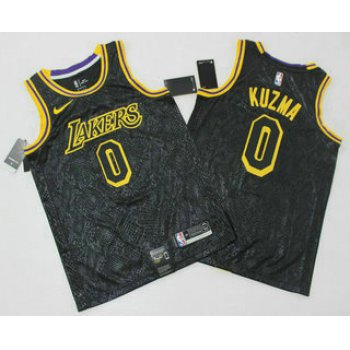 Men's Los Angeles Lakers #0 Kyle Kuzma Black 2019 Nike Swingman Printed NBA Jersey