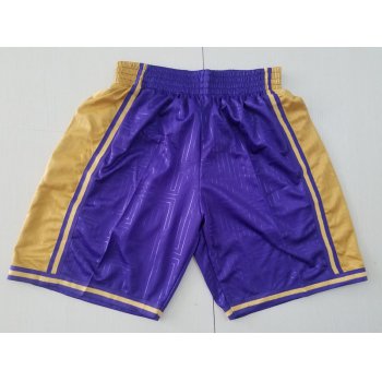 Men's Los Angeles Lakers 2018-19 Purple Hardwood Classics Soul Swingman Throwback Shorts