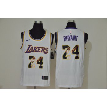 Men's Los Angeles Lakers #24 Kobe Bryant White Nike Swingman Stitched NBA Fashion Jersey