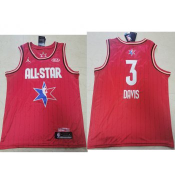 Men's Los Angeles Lakers #3 Anthony Davis Red Jordan Brand 2020 All-Star Game Swingman Stitched NBA Jersey