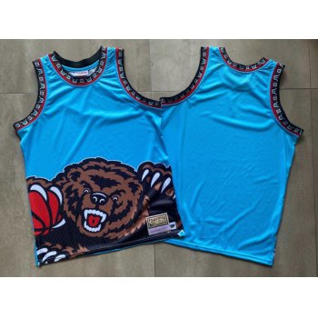 Men's Memphis Grizzlies Light Blue Big Face Mitchell Ness Hardwood Classics Soul Swingman Throwback Jersey