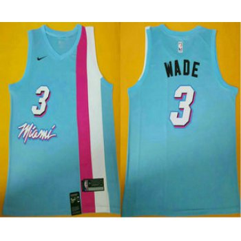 Men's Miami Heat #3 Dwyane Wade NEW Light Blue 2020 Nike Swingman Stitched NBA Jersey