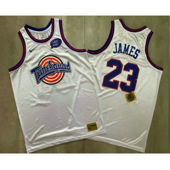 Men's The Movie Space Jam #23 LeBron James White Soul AU Basketball Jersey