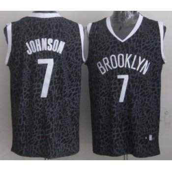 Brooklyn Nets #7 Joe Johnson Black Leopard Print Fashion Jersey