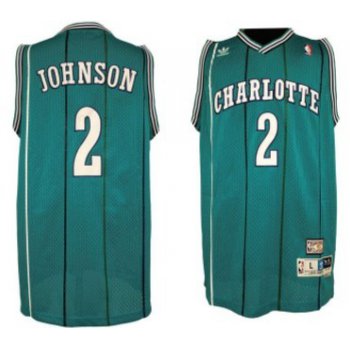 Charlotte Hornets #2 Larry Johnson Green Swingman Throwback Jersey