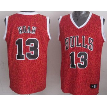 Chicago Bulls #13 Joakim Noah Red Leopard Print Fashion Jersey