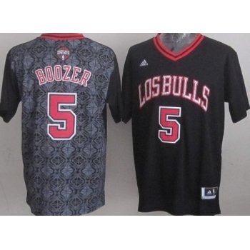 Chicago Bulls #5 Carlos Boozer Revolution 30 Swingman 2014 Noche Latina Black Jersey