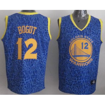 Golden State Warriors #12 Andrew Bogut Blue Leopard Print Fashion Jersey