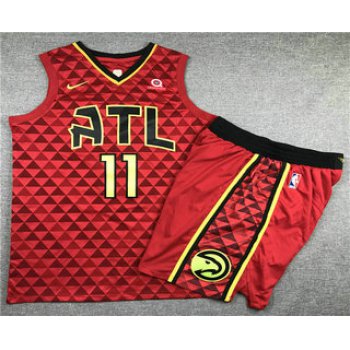 Men's Atlanta Hawks #11 Trae Young Red 2018 Nike Swingman Stitched NBA Jersey With Shorts